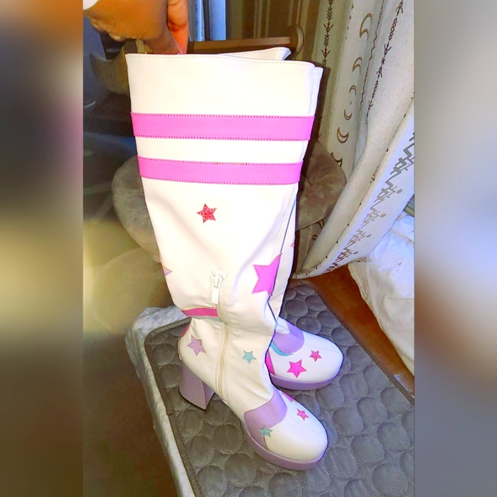 Groovy Galaxy knee high boots